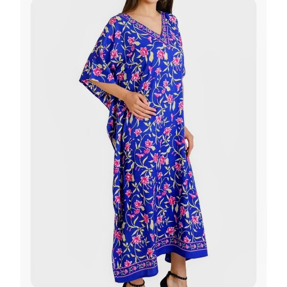 NWT Miss Lavish London 6-12 MuuMuu Kaftan Brilliant Multicolor Floral